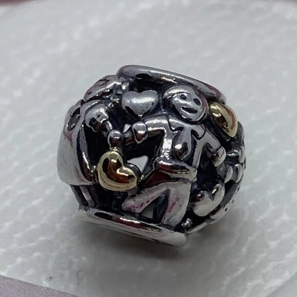 Two Toned Family Forever Pandora Charm in Sterling Silver with 14K Gold Hearts - Picture 9 of 10